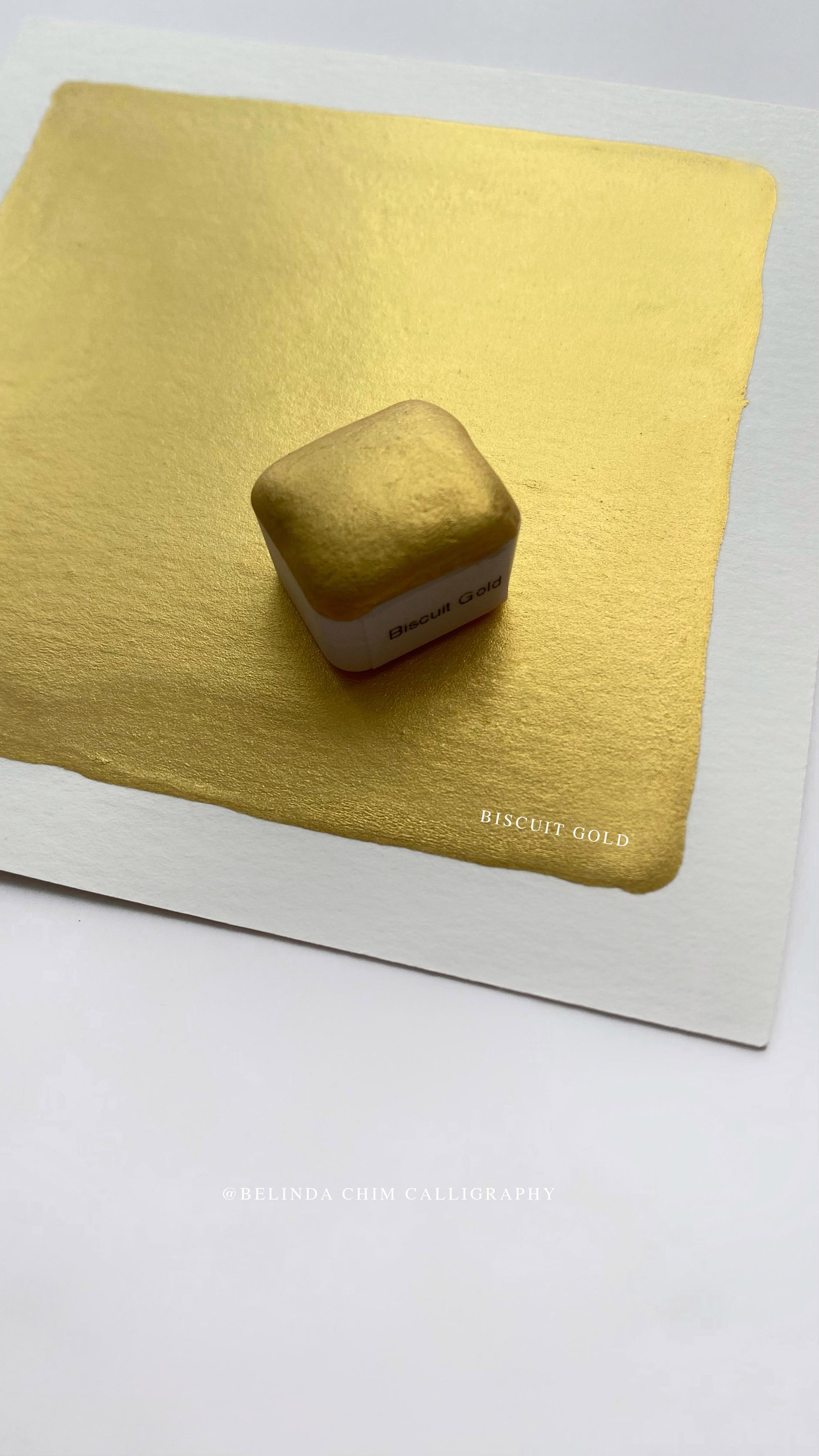 Homemade  metallic watercolor in gold