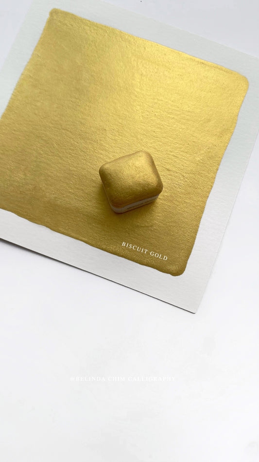 Homemade  metallic watercolor in gold