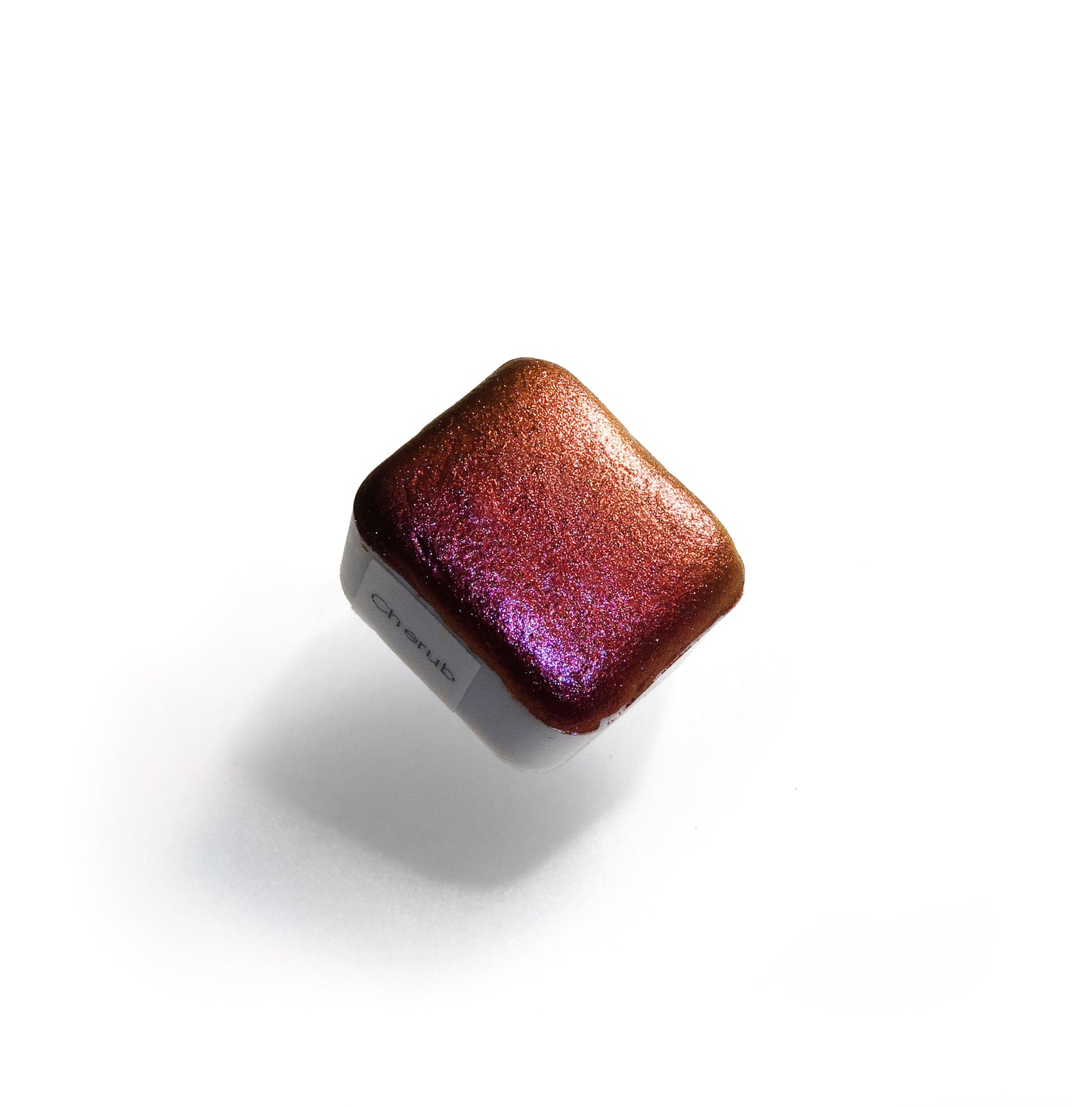 Homemade colorshift metallic watercolor in orange and red