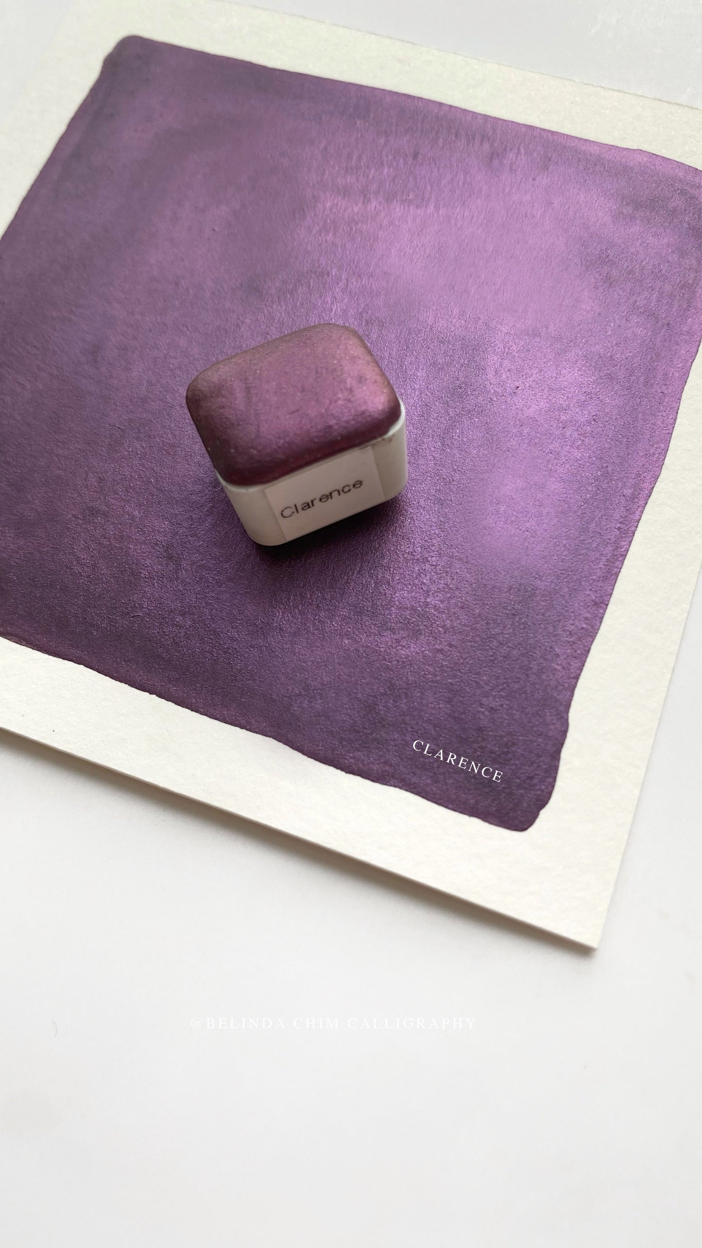 Homemade metallic watercolor in purple