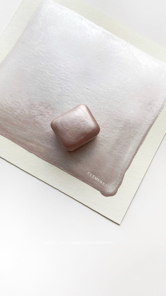 Homemade metallic watercolor in pink