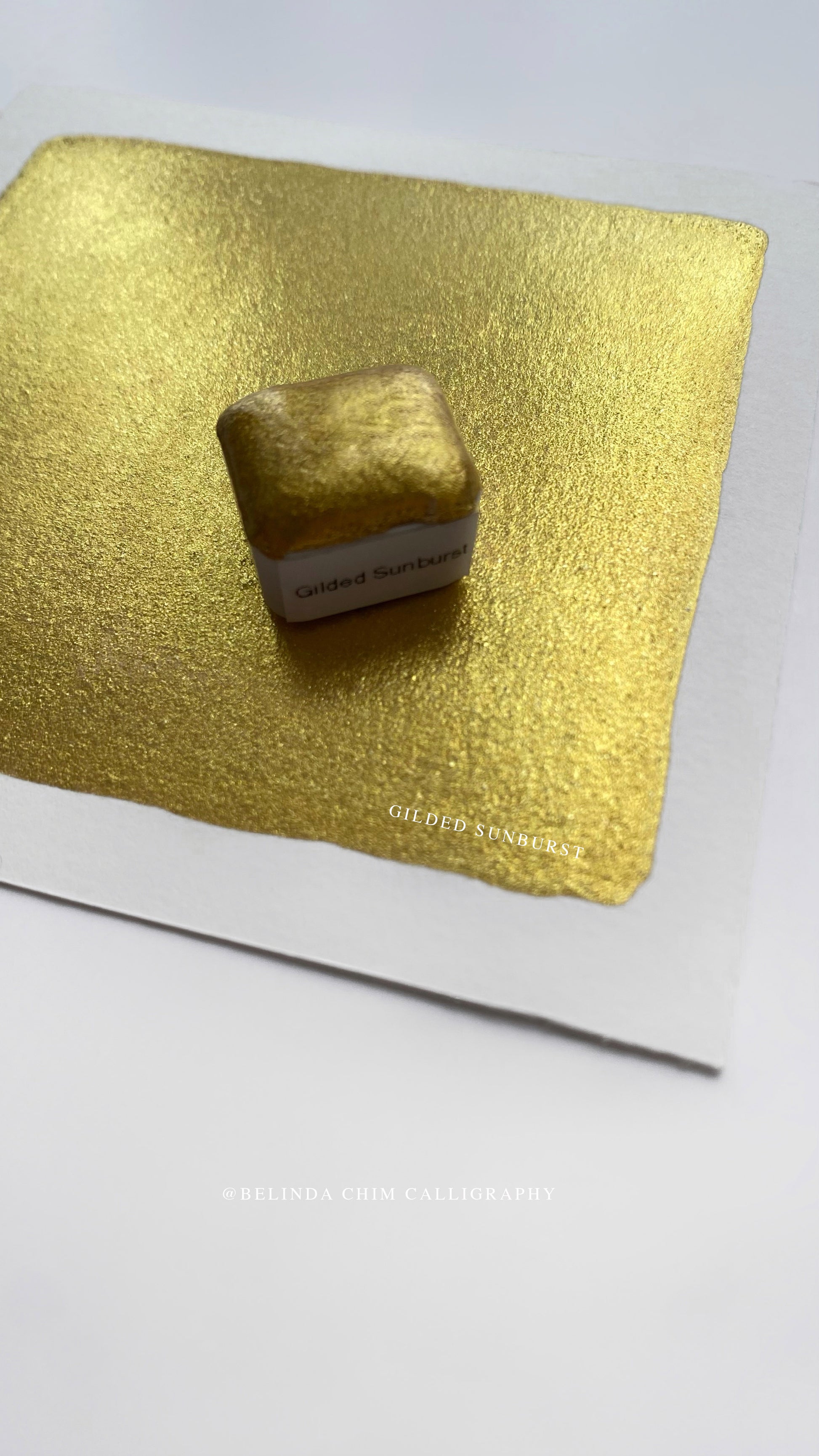 Homemade  metallic watercolor in gold