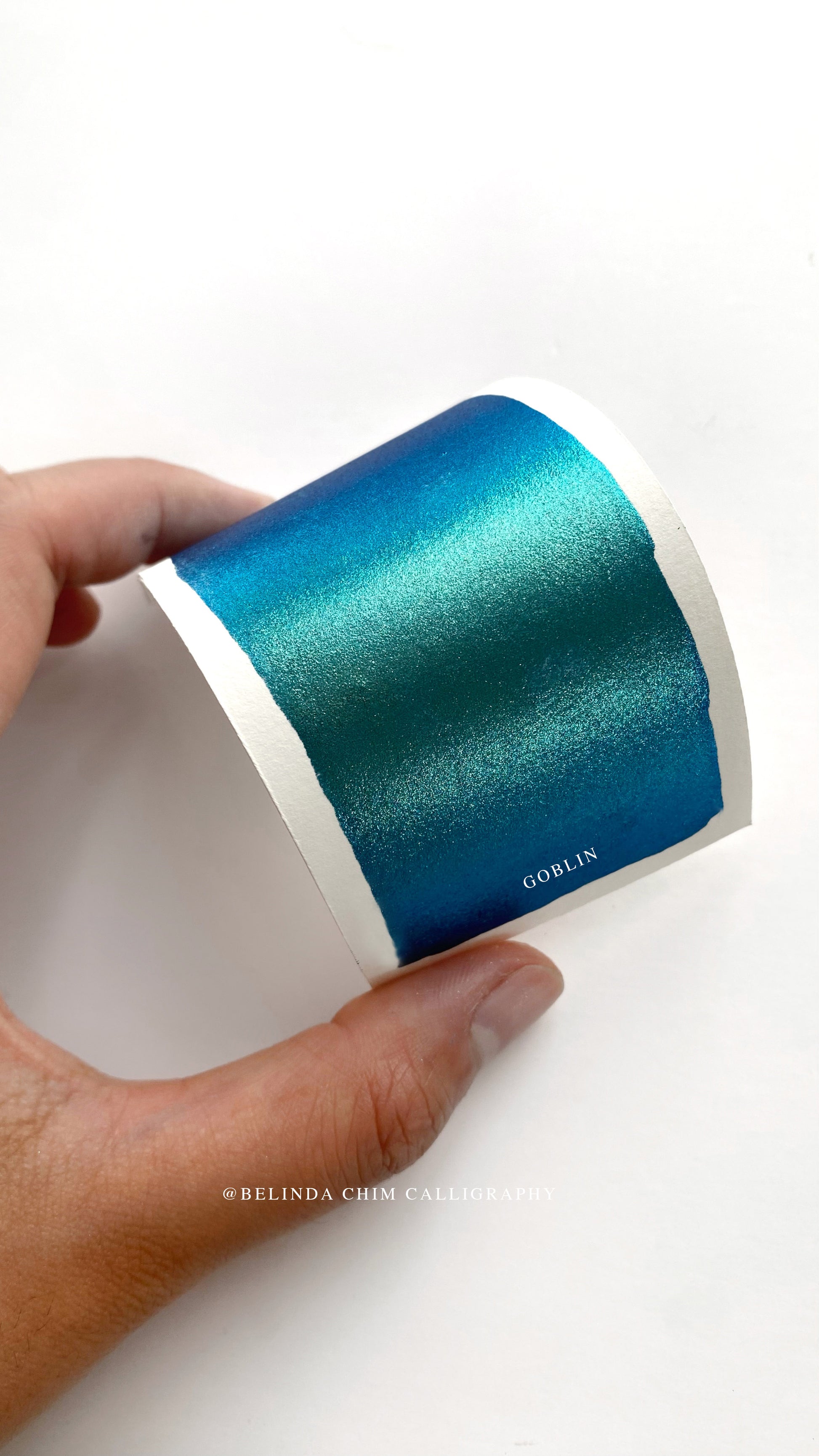 Homemade colorshift metallic watercolor in blue
