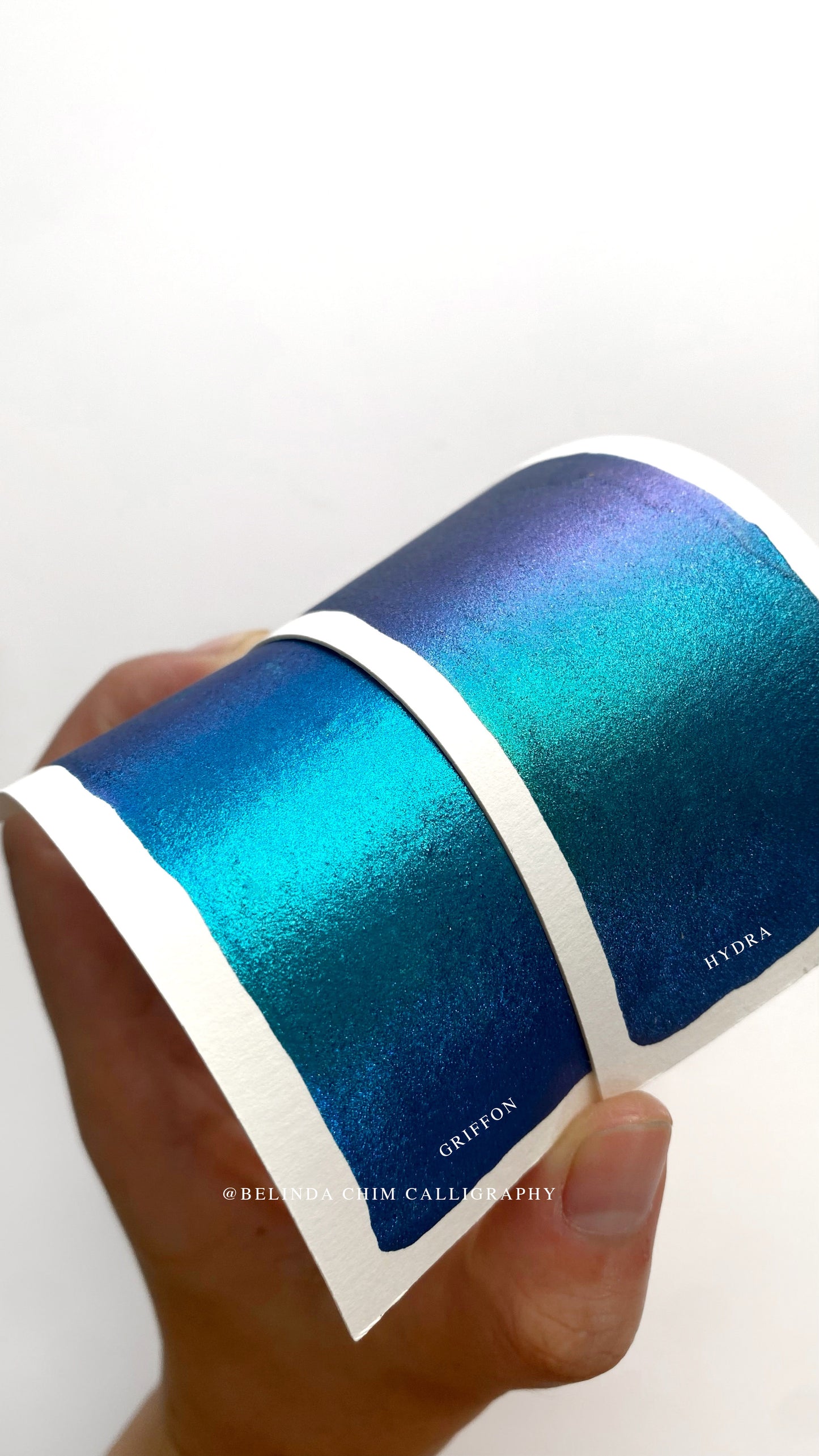 Homemade colorshift metallic watercolor in blue and purple