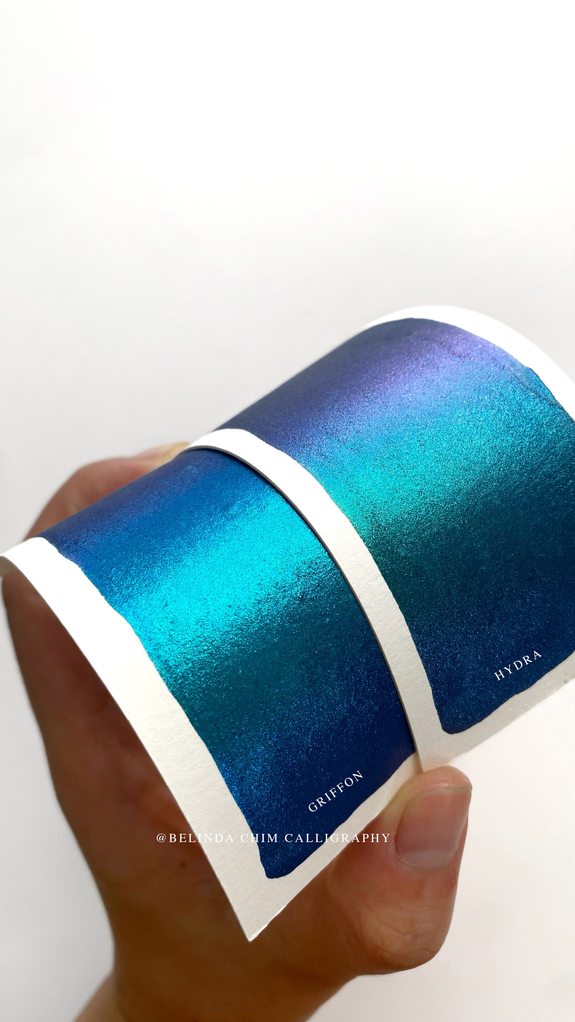 Homemade colorshift metallic watercolor in blue and purple