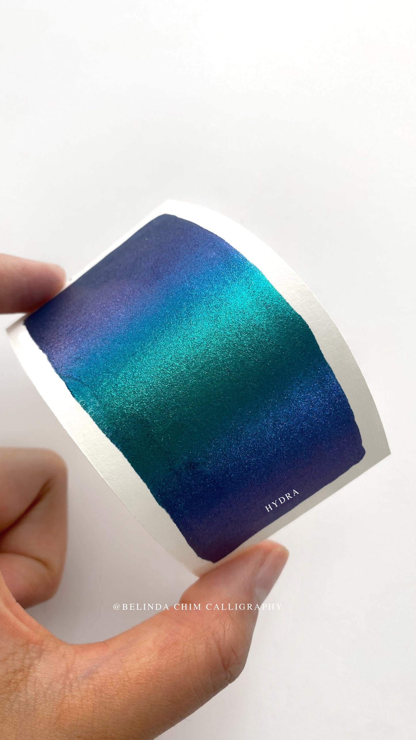 Homemade colorshift metallic watercolor in blue and purple