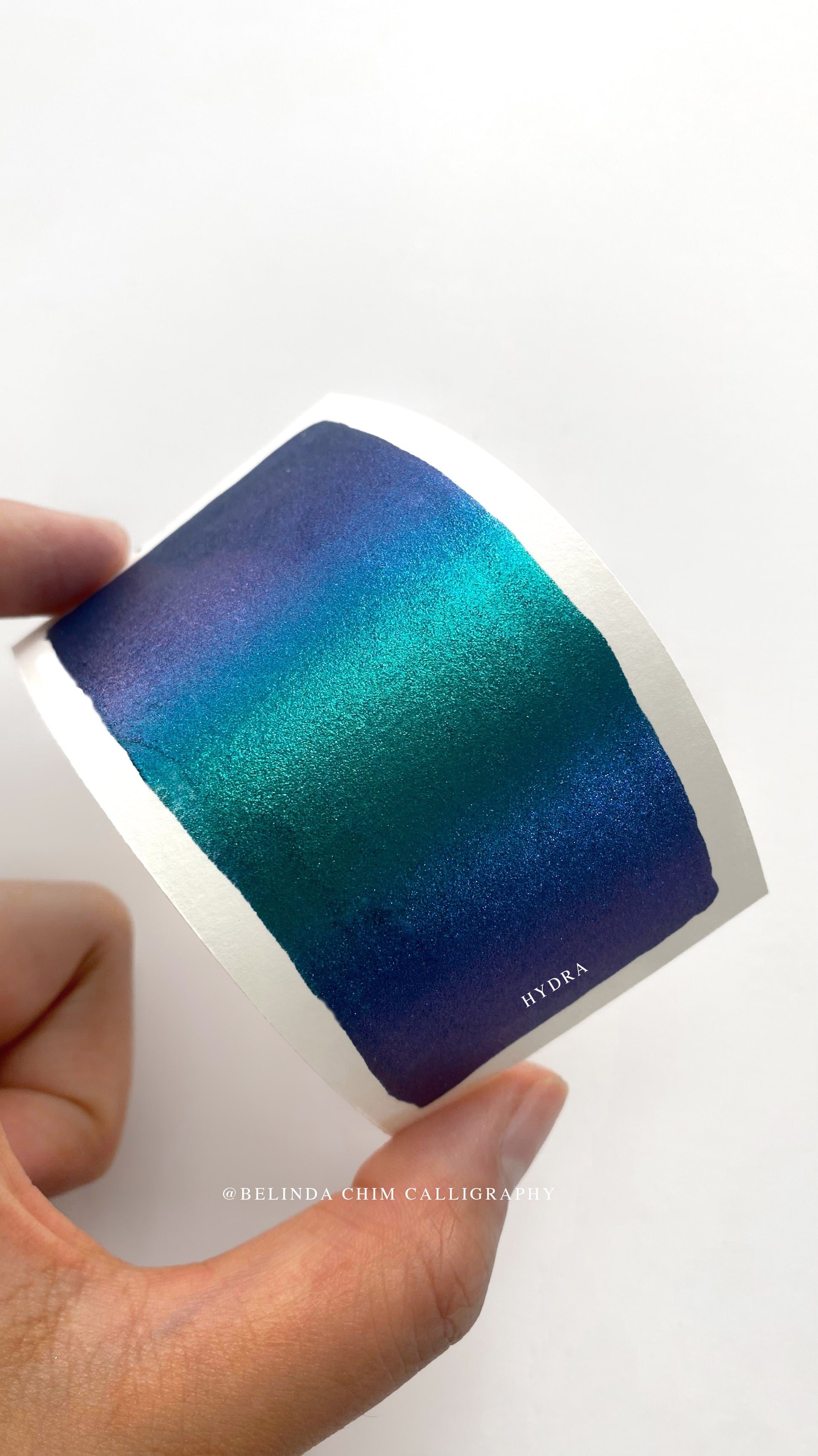 Homemade colorshift metallic watercolor in blue and purple