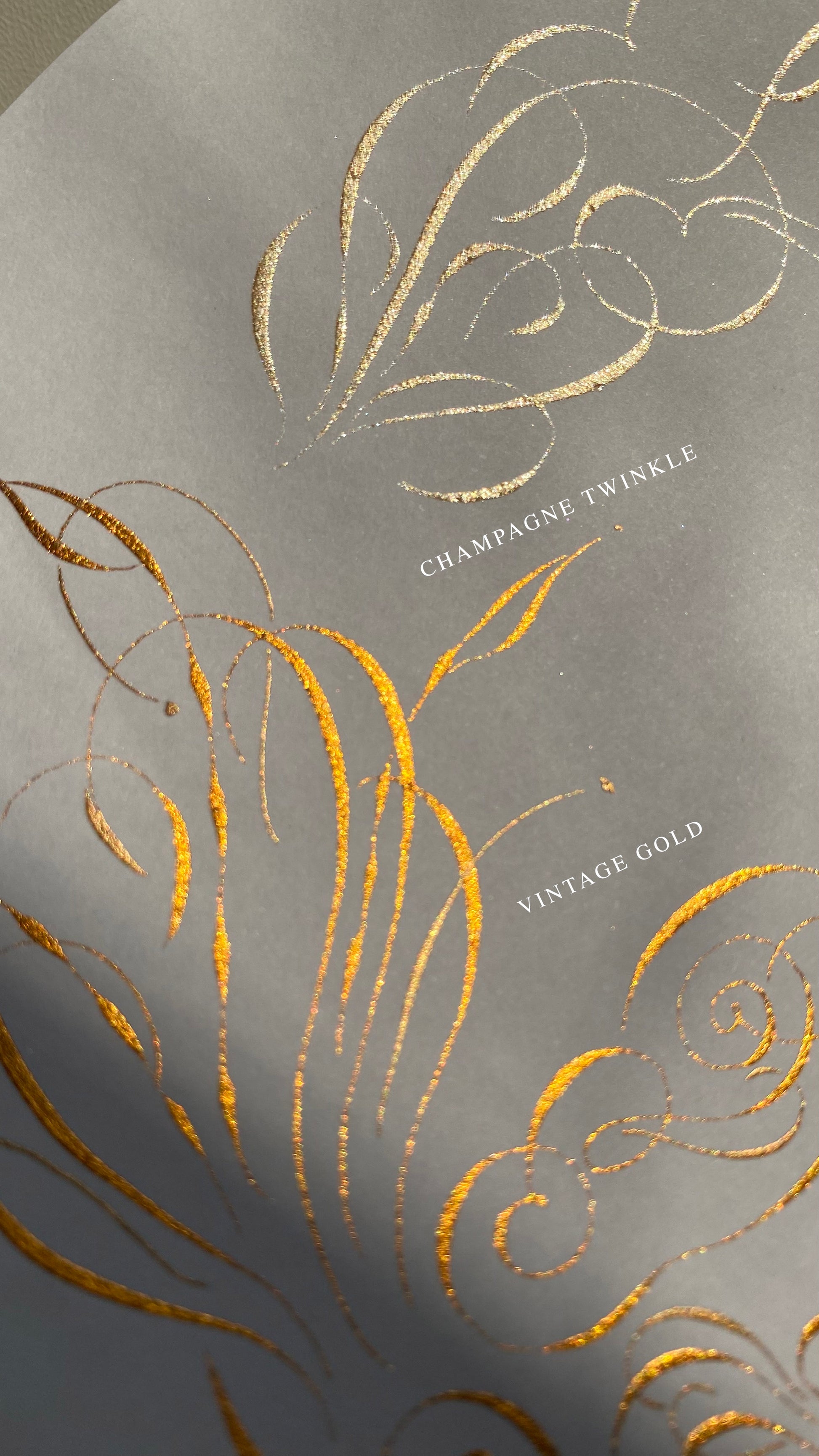 Homemade  metallic watercolor in gold