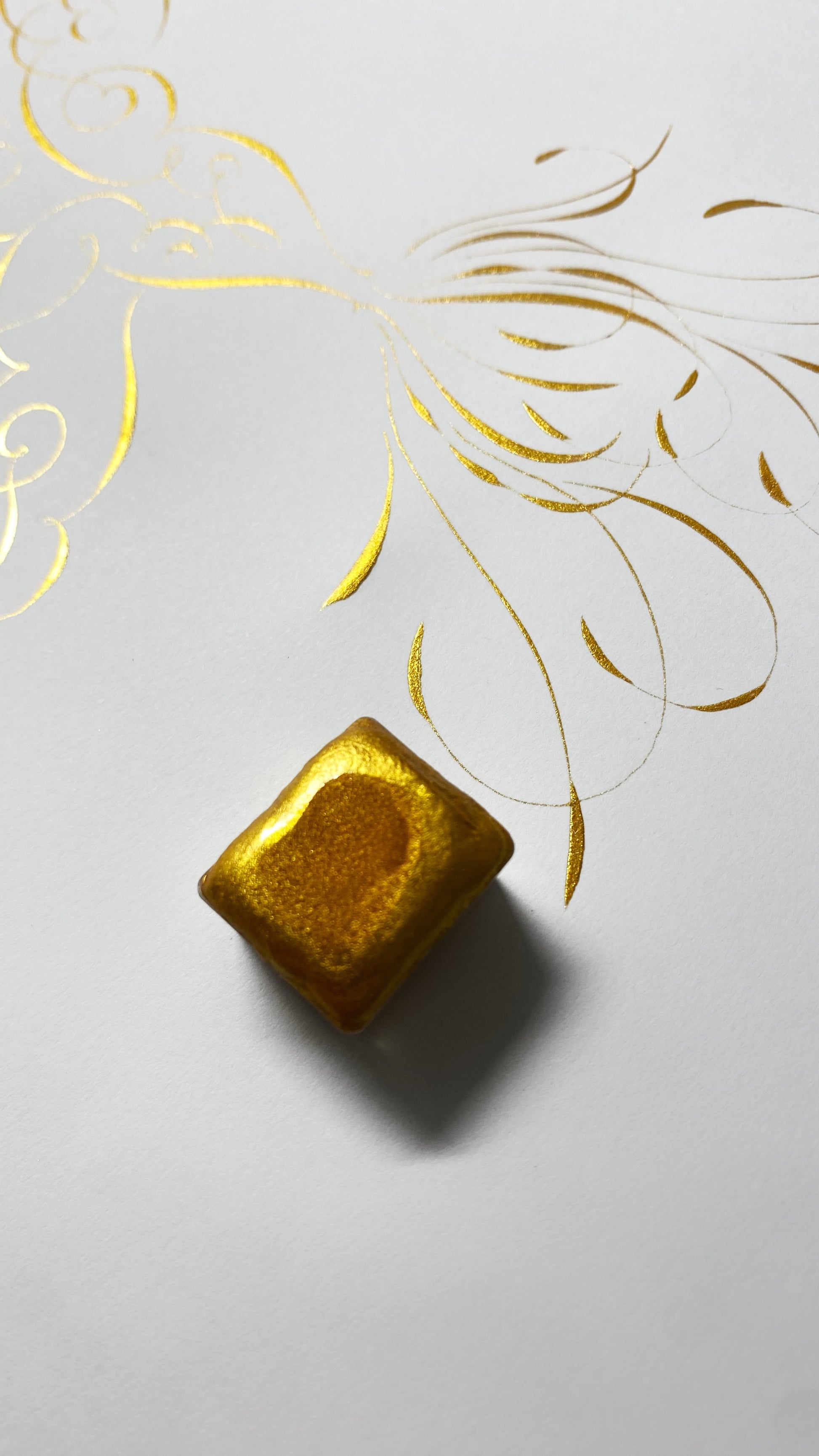 Homemade  metallic watercolor in gold