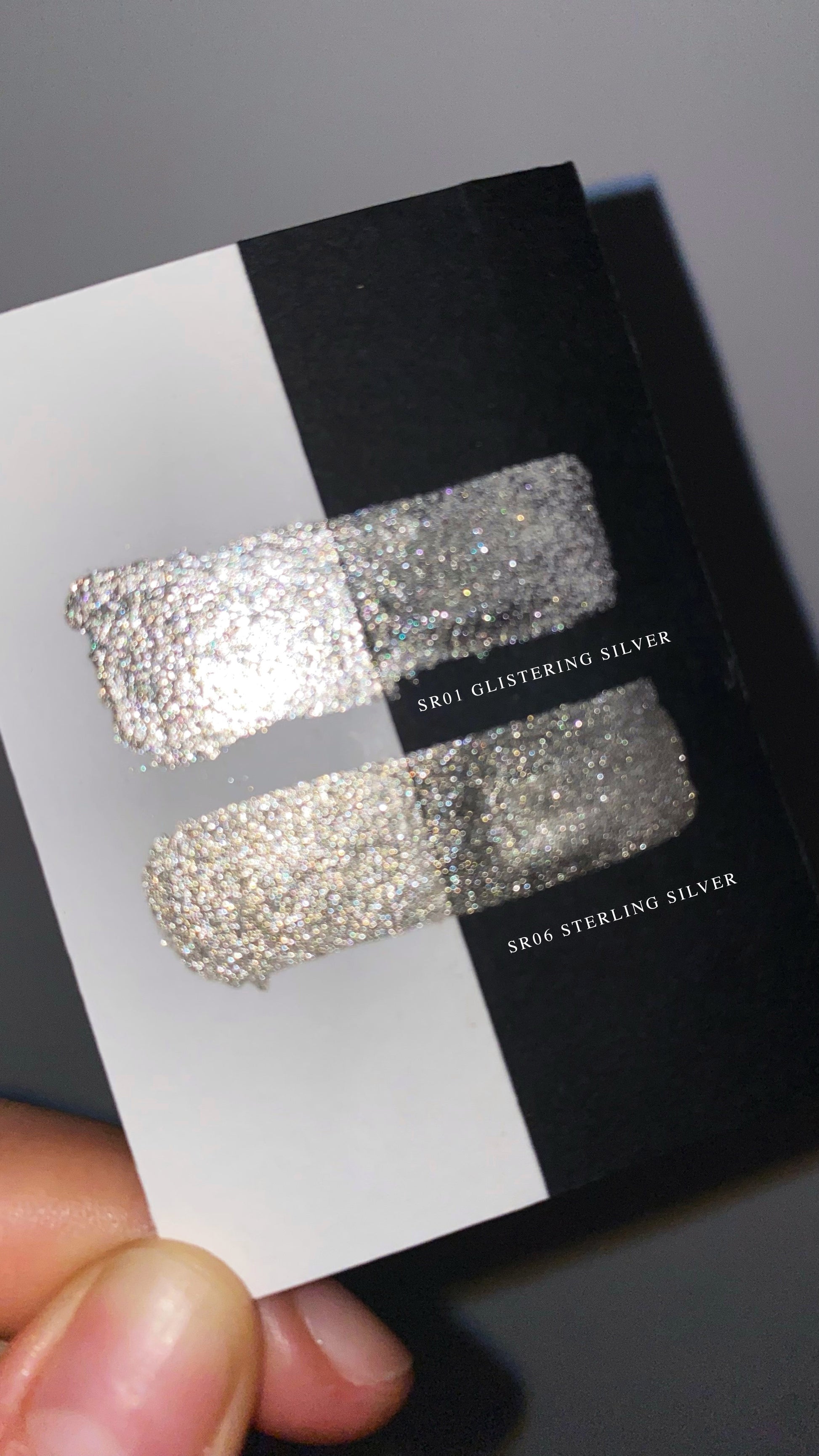 Homemade  metallic watercolor in silver