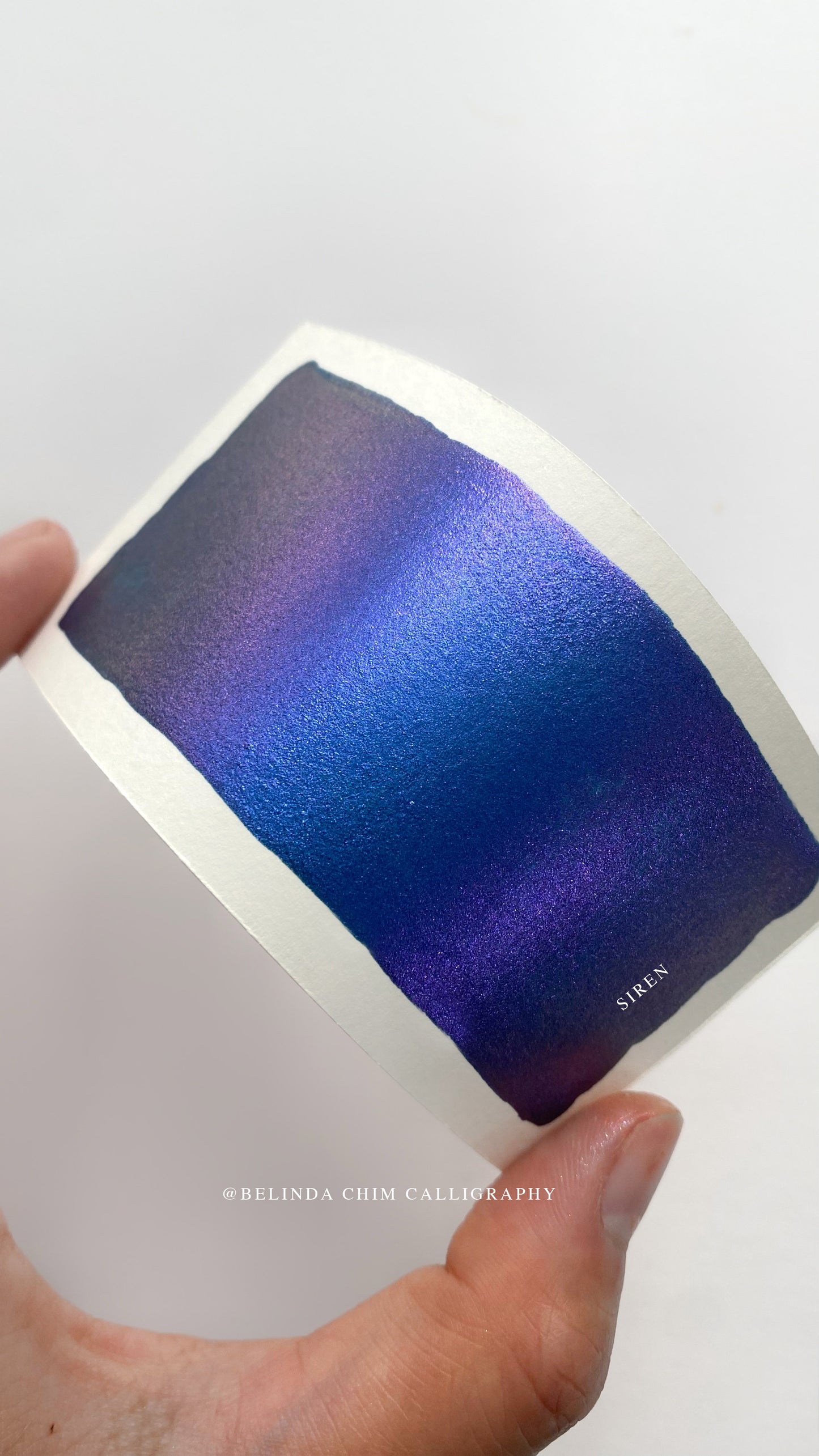 Homemade colorshift metallic watercolor in blue and purple