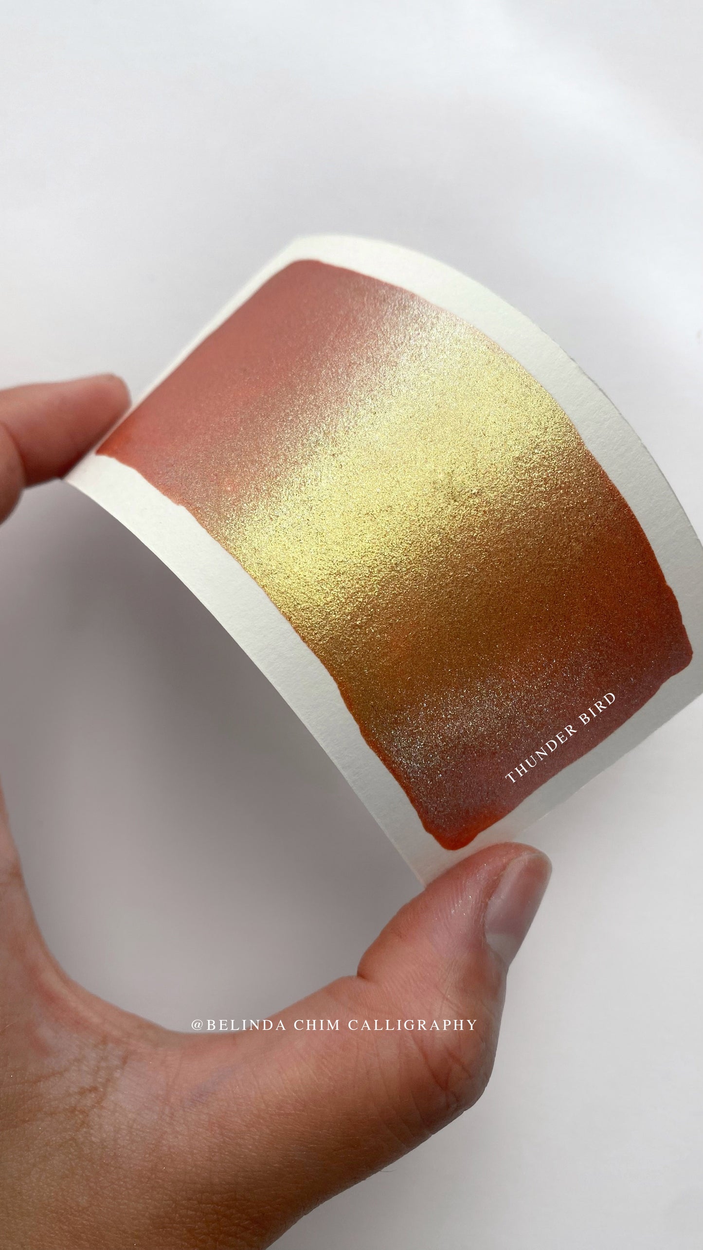 Homemade colorshift metallic watercolor in orange