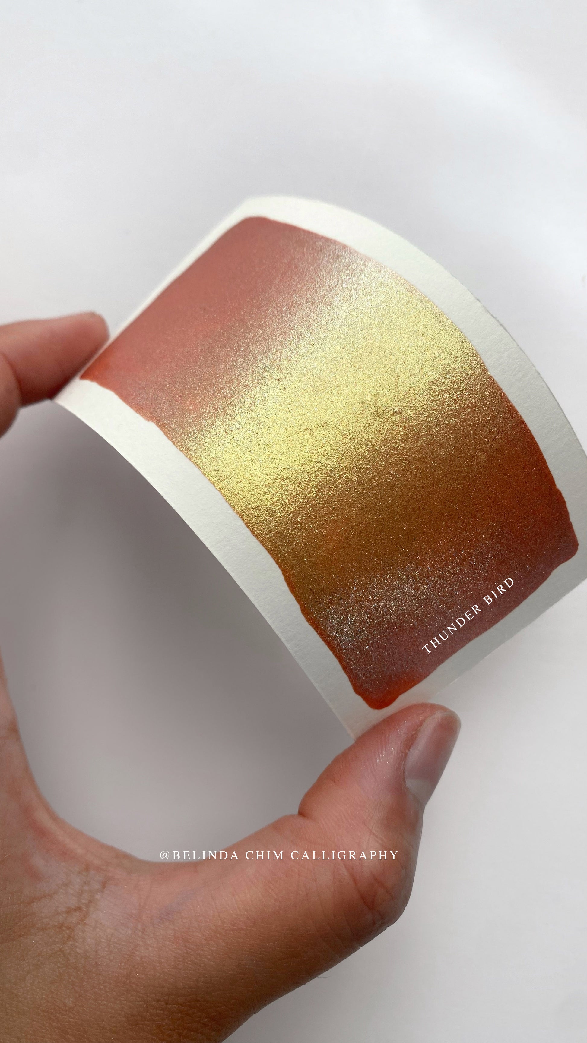 Homemade colorshift metallic watercolor in orange