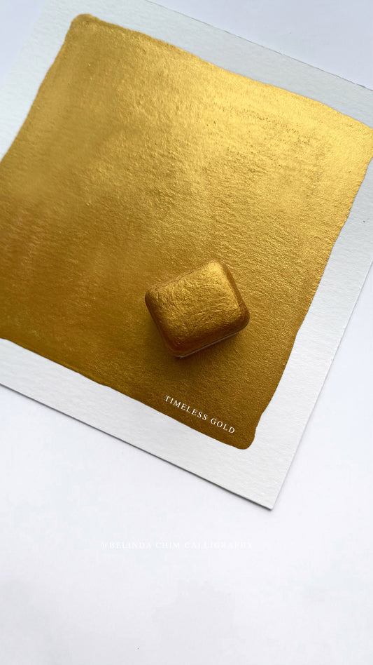 Homemade  metallic watercolor in gold