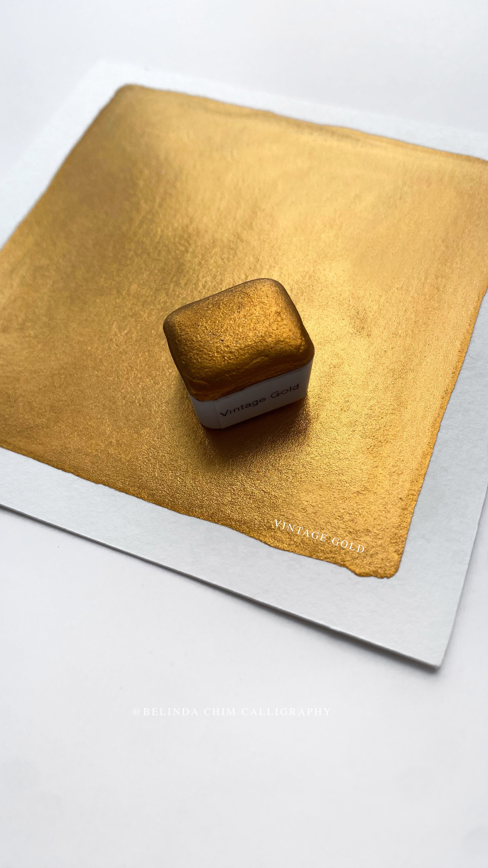 Homemade  metallic watercolor in gold