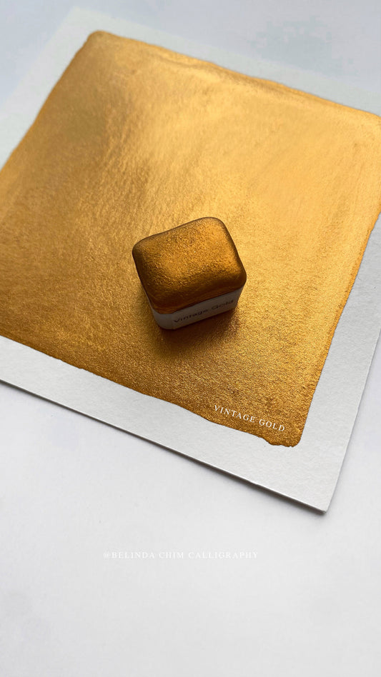 Homemade  metallic watercolor in gold