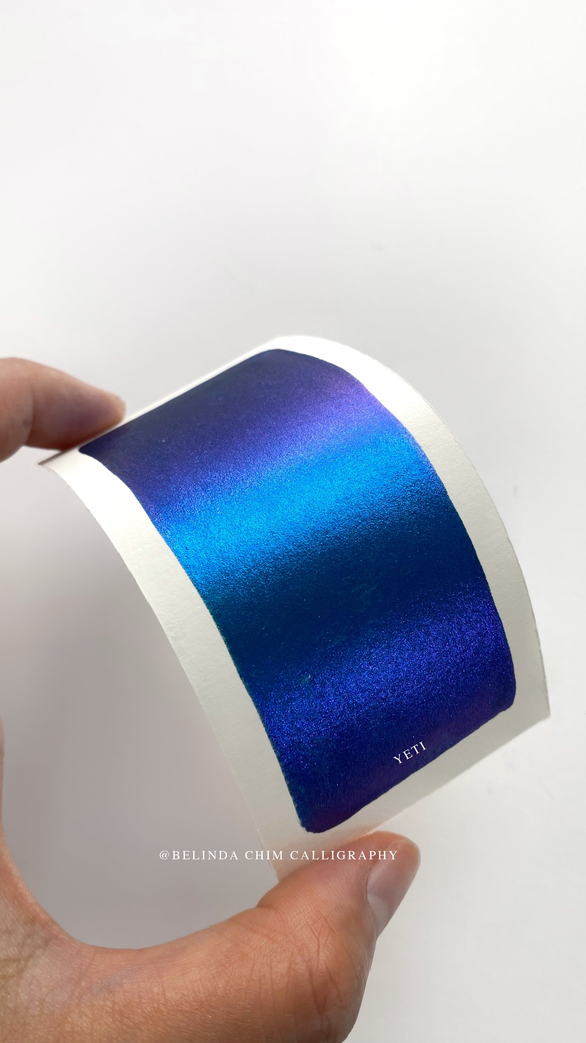 Homemade colorshift metallic watercolor in blue and purple