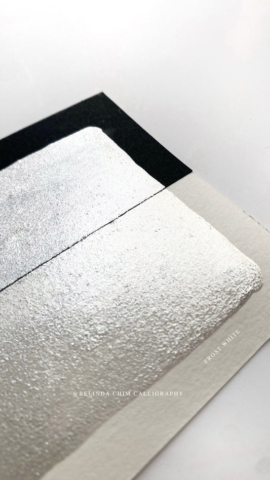 Homemade metallic watercolor in white