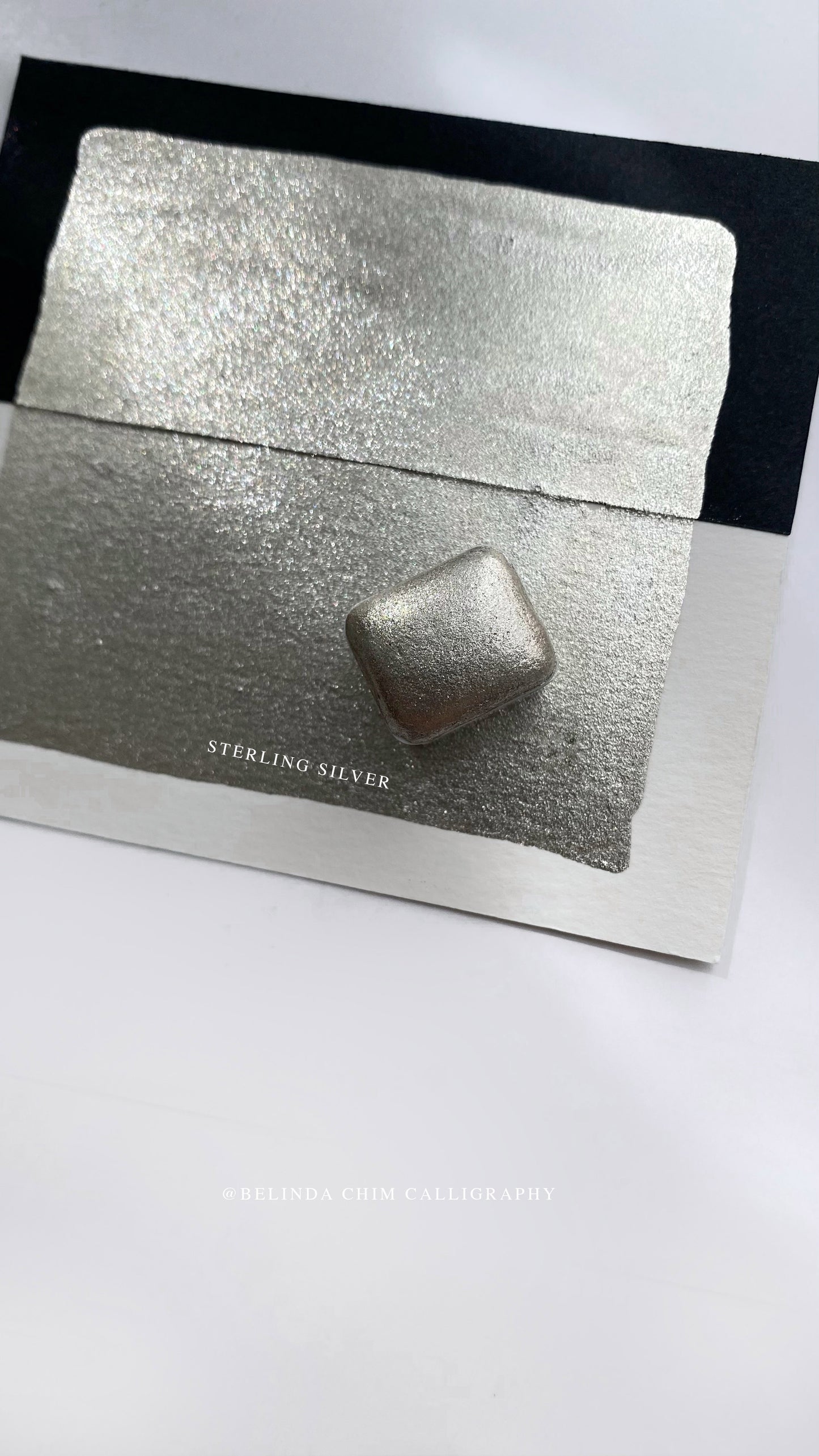 Homemade metallic watercolor in silver
