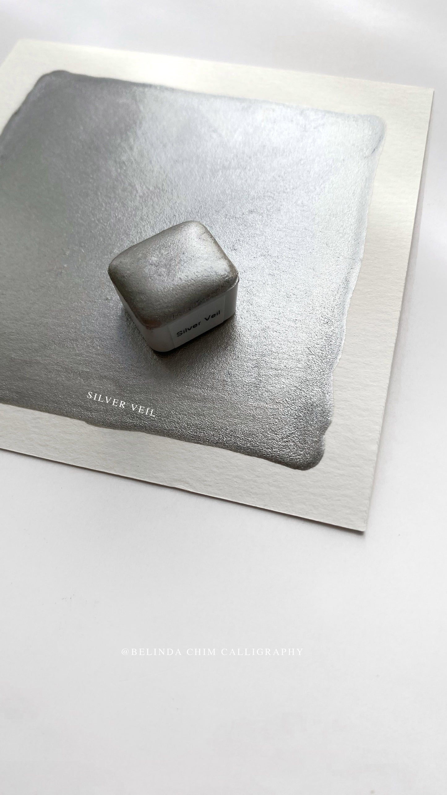 Homemade metallic watercolor in silver