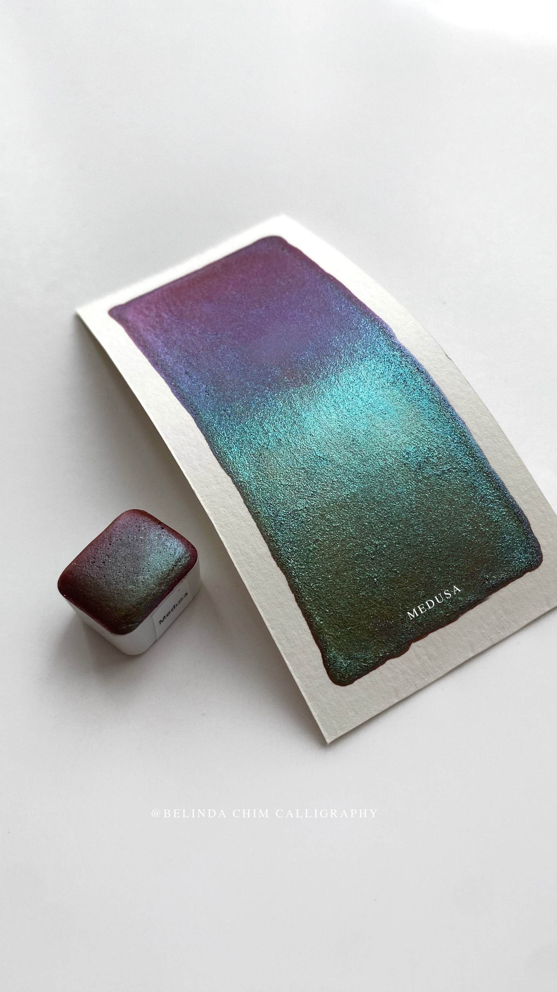 Homemade colorshift metallic watercolor in purple