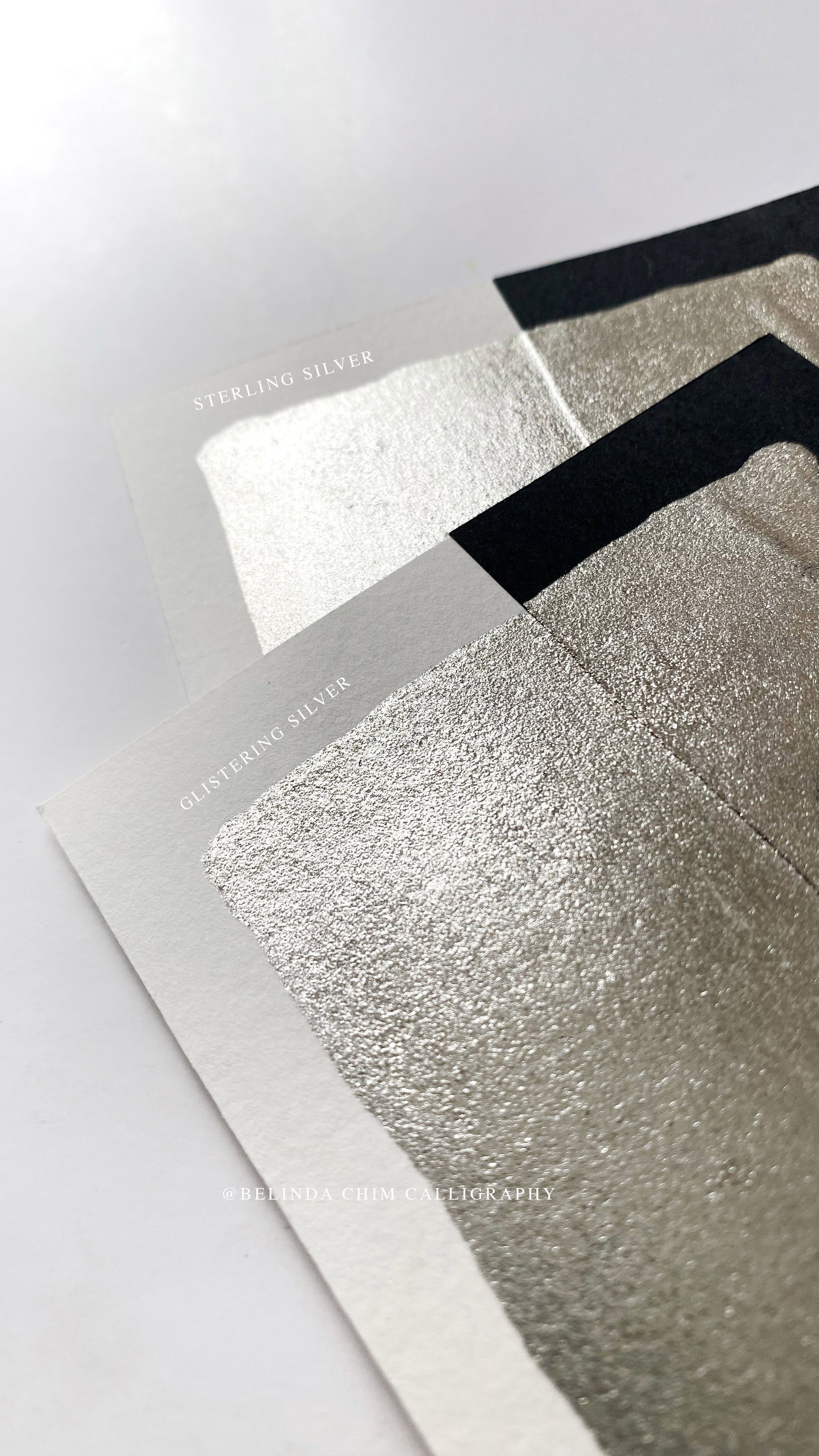 Homemade  metallic watercolor in silver